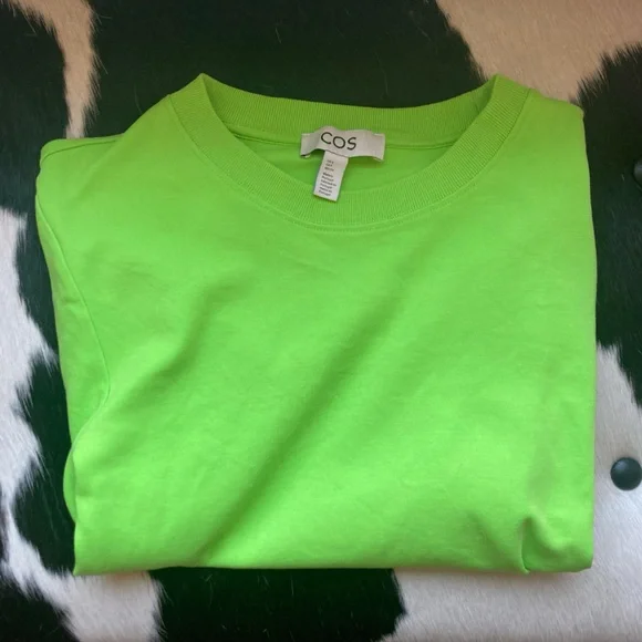 Cos Heavyweight Neon Green T-Shirt - Picture 4 of 4
